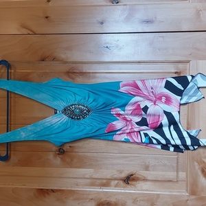 Floral Rhinestone Top - NWOT